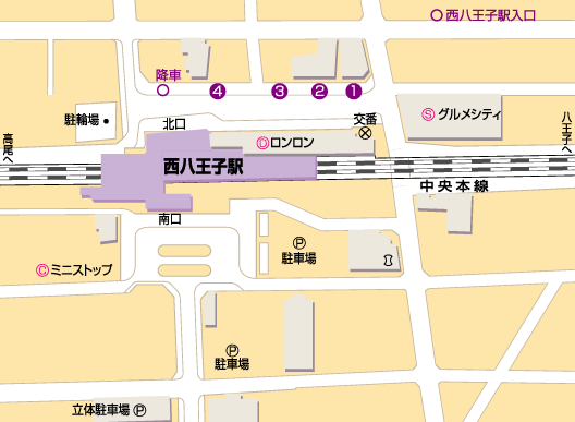 西八王子駅（北口）マップ